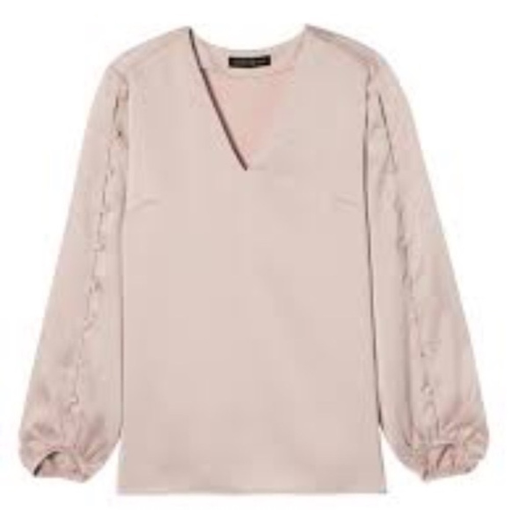 Banana Republic Champagne Blouse w/ Button Sleeves